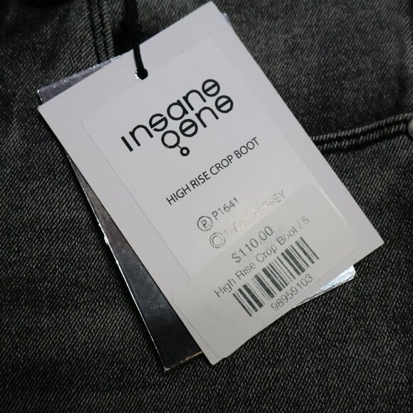 Insane Gene Oene Womens High Rise Crop Boot Jeans Size 5 26W Gray Wash NWT $110 - Picture 12 of 12